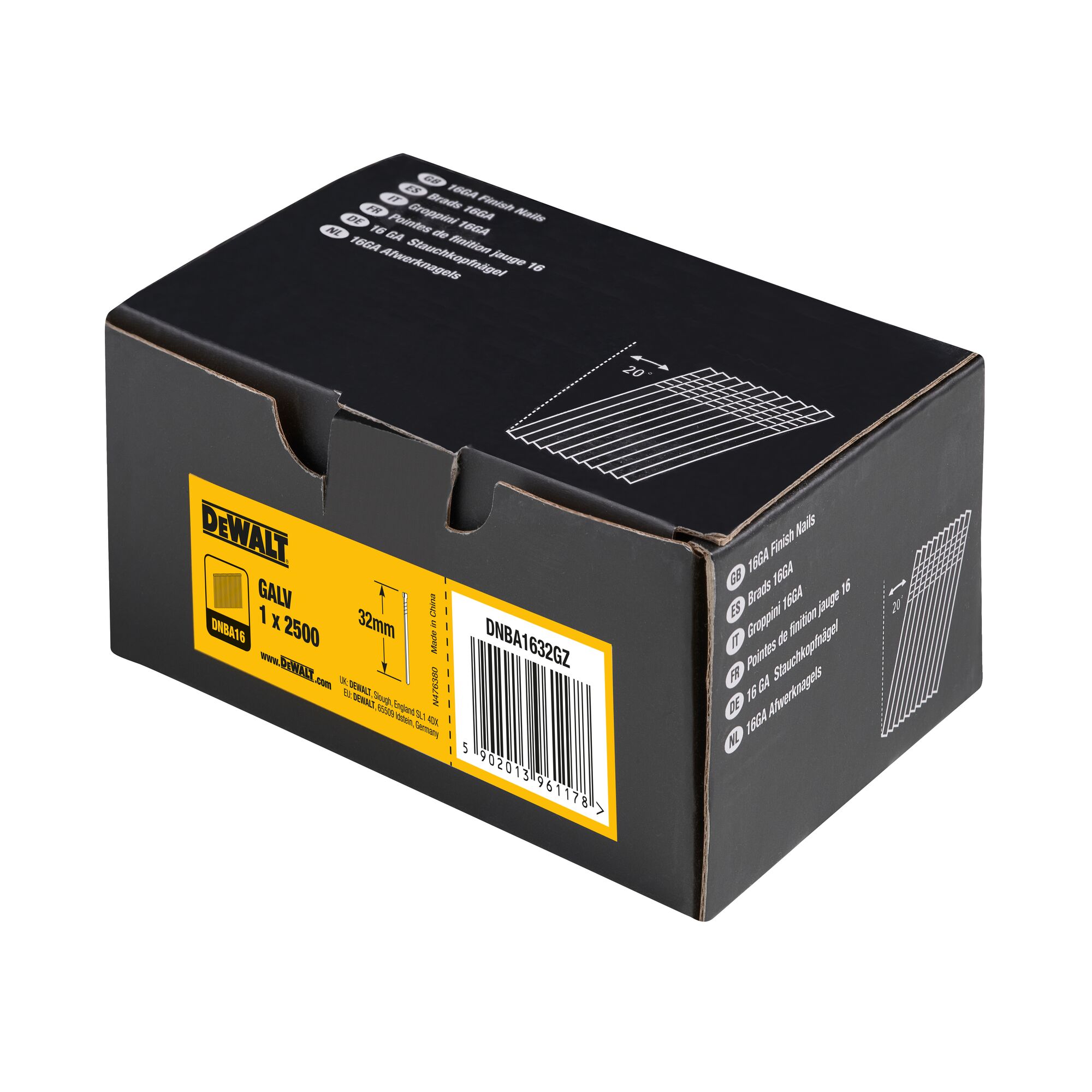 DeWALT Galvanised Steel Nails; 1.6mm;