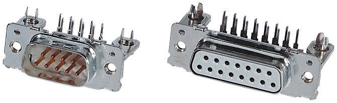 TE Connectivity Amplimite HD-20 9 Way Right Angle Through Hole D-sub Connector Socket, 2.74mm Pitch, with 4-40 UNC