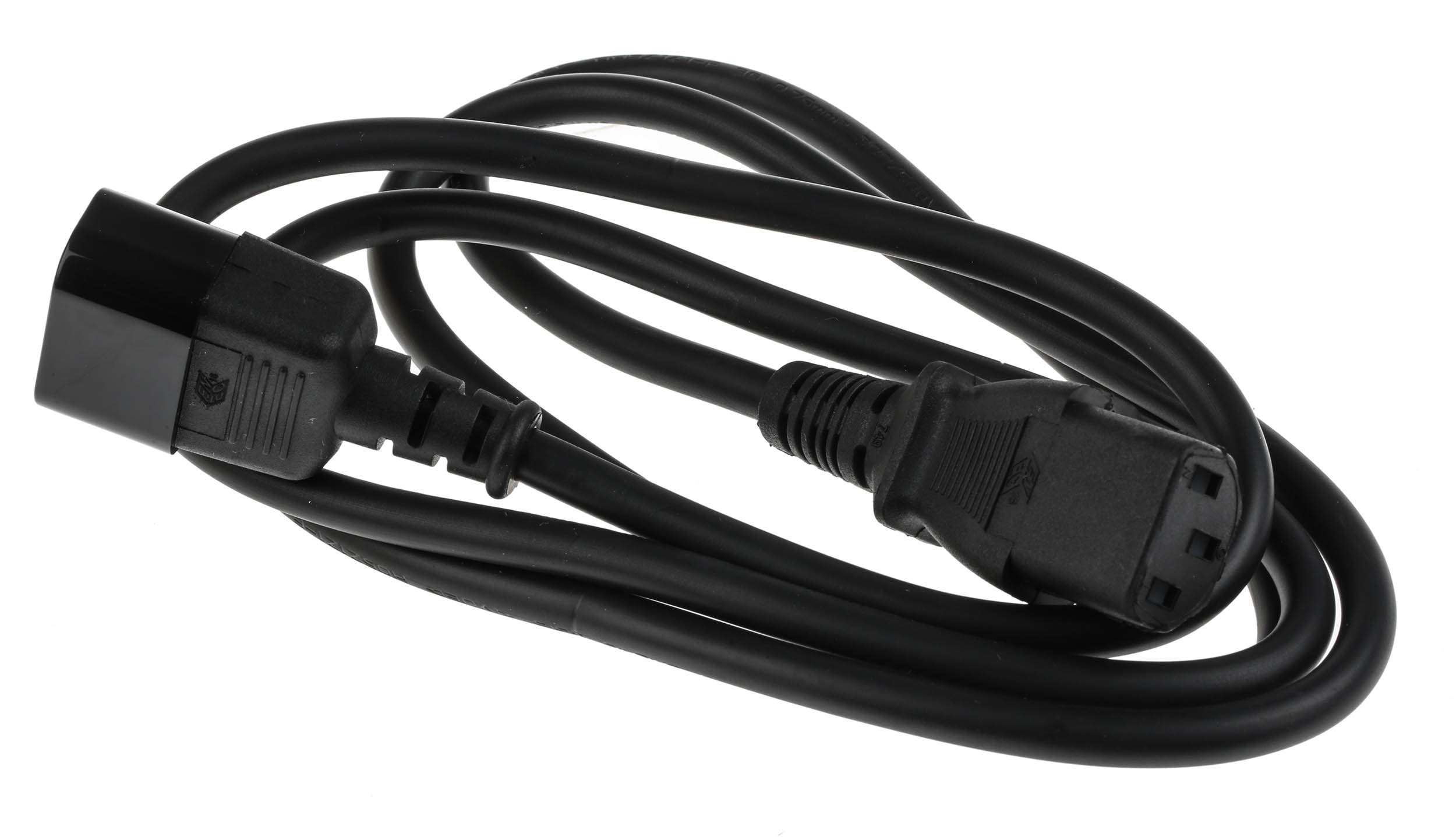 RS PRO Straight IEC C13 Socket to Straight IEC C14 Plug Power Cord, 1.5m