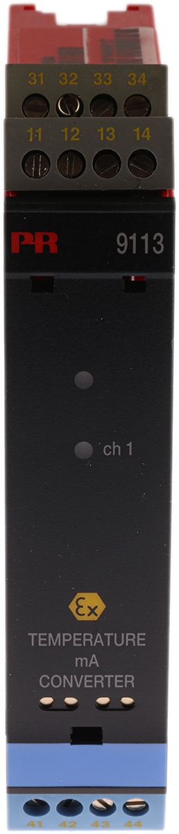 PR Electronics 9100 Series Temperature Converter, Current, RTD, Thermocouple Input, Current, Relay Output, 19.2