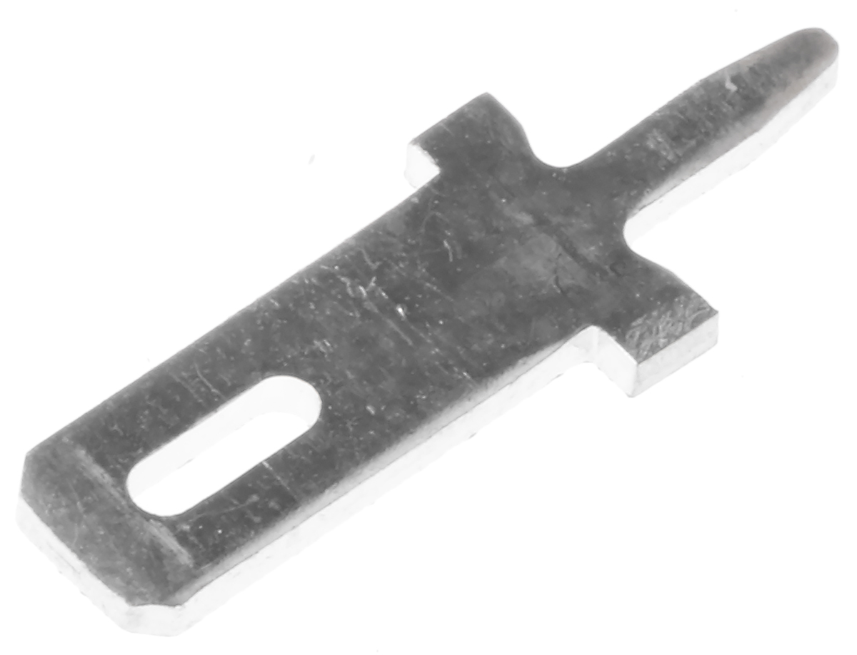 TE Connectivity FASTON .110 Uninsulated Male Spade Connector, PCB Tab, 2.8 x 0.8mm Tab Size
