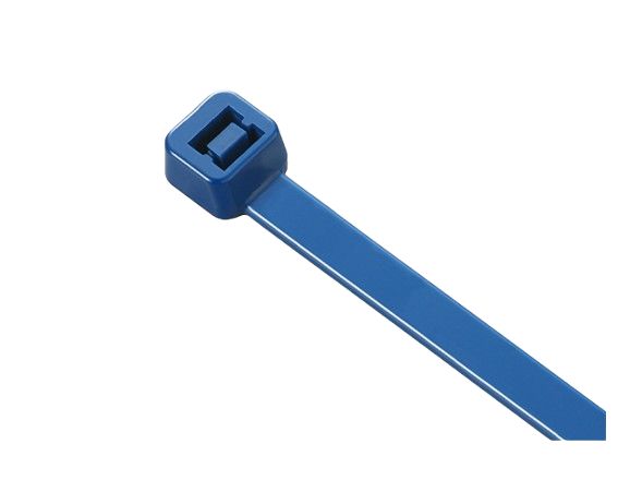 RS PRO Cable Ties, 250mm x 4.8mm, Blue Nylon, Pk-100