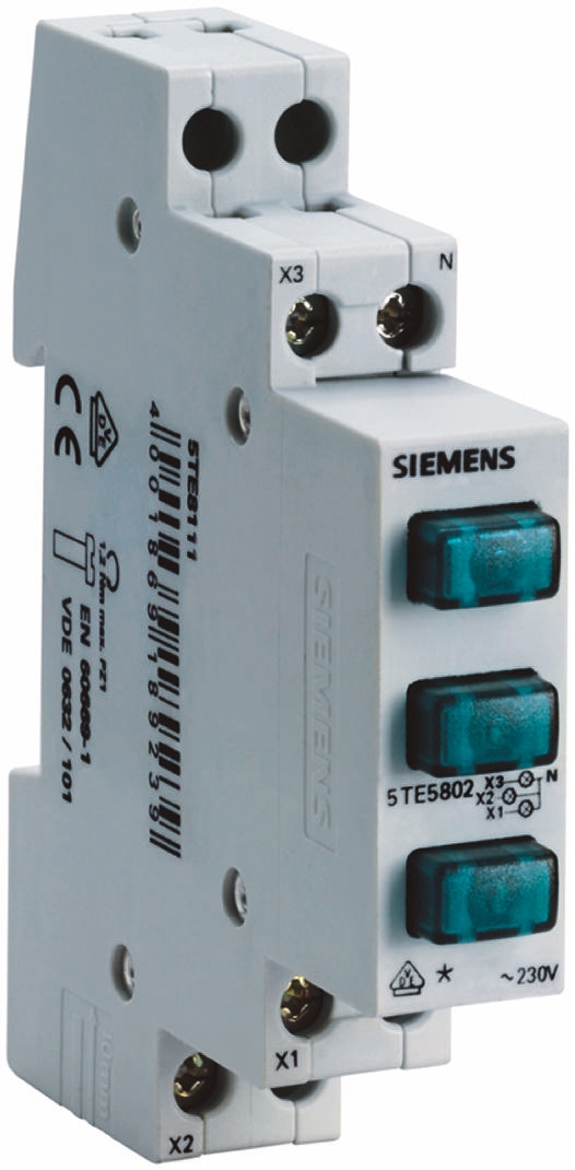 Siemens Red/Green Indicator, IP20, Square, 230V ac