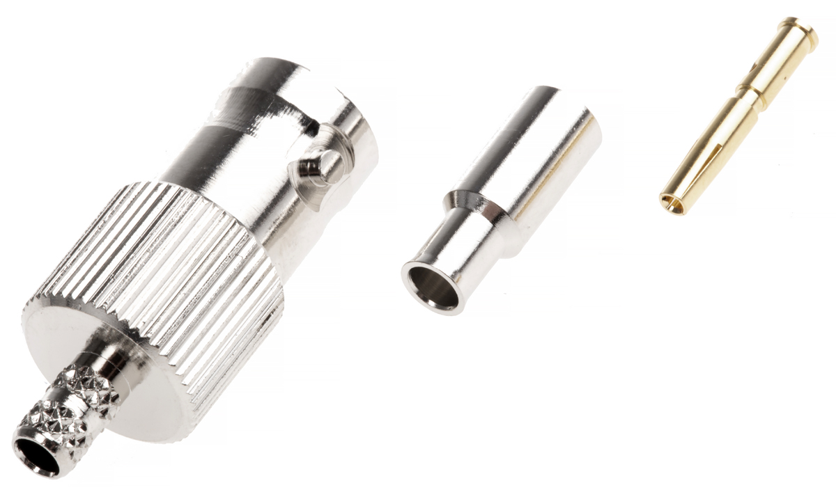 Amphenol RF, Jack Cable Mount BNC Connector, 50Ω, Crimp Termination, Straight Body