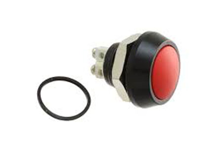 Bulgin Push Button Switch, Momentary, Panel Mount, 12mm Cutout, SPST, 36V dc, IP67
