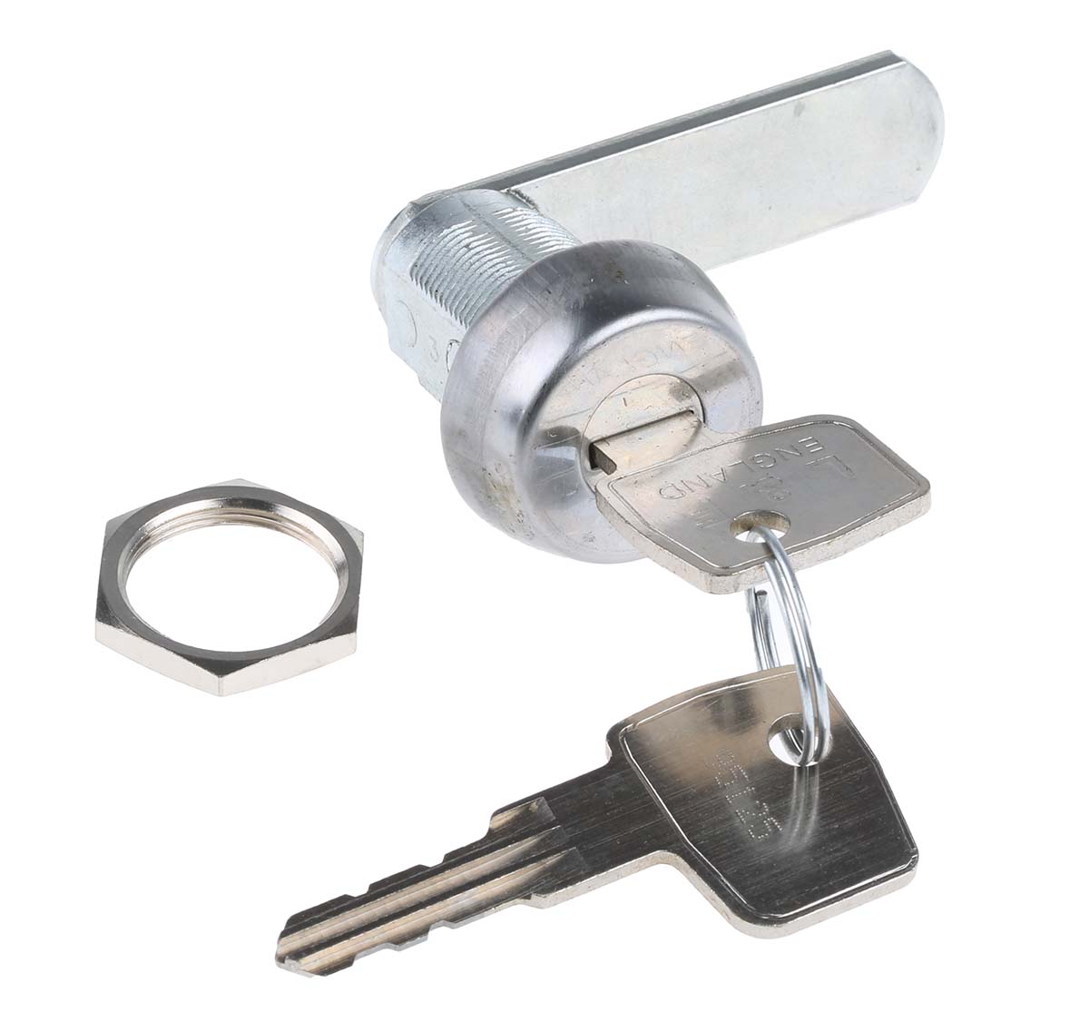 Euro-Locks a Lowe & Fletcher group Company Stainless Steel Camlock, 22mm Panel-to-Tongue, 19.1 x 16mm Cutout, Key Unlock