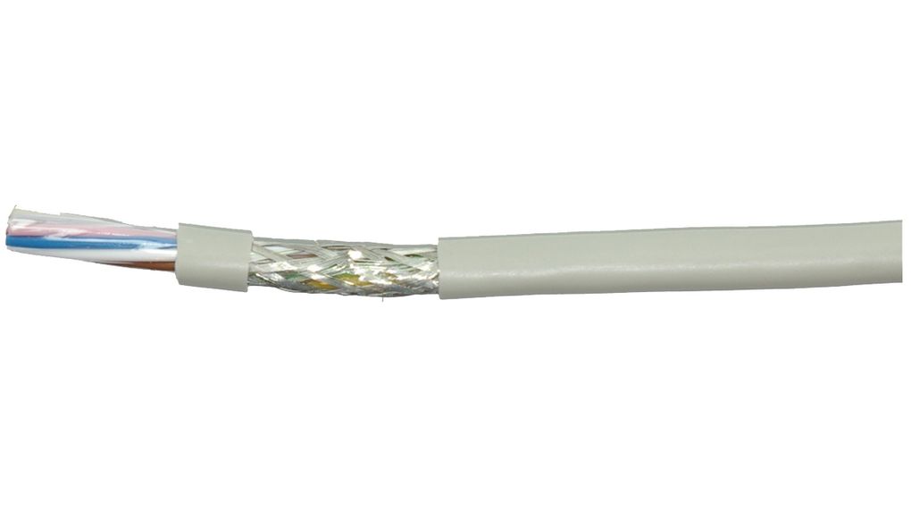 Cabloswiss LI-YCY Series Multicore Industrial Cable, 2 Cores, 0.75 mm², Screened, 100m, Shielded Shield, Multicore Cable