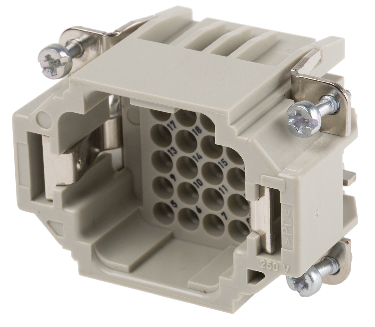 EPIC Heavy Duty Power Connector Insert, 10A, Male, H-DD Series, 25 Contacts