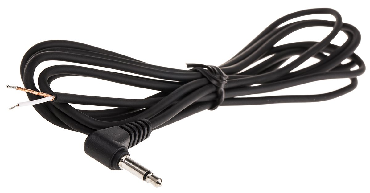Switchcraft 33HR Male 3.5mm Mono Jack to Unterminated Aux Cable, Black, 2m 33HR07884X