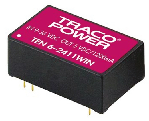 TRACOPOWER TEN 6WIN HI DC-DC Converter, 12V dc/ 500mA Output, 9 → 36 V dc Input, 6W, Through Hole, +85°C Max