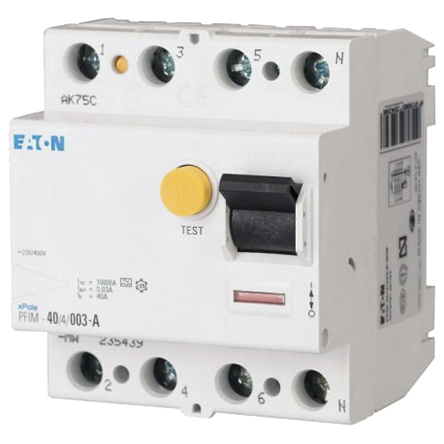 Eaton RCD, 40A, 4 Pole, 30mA, Type A, 230/400V ac