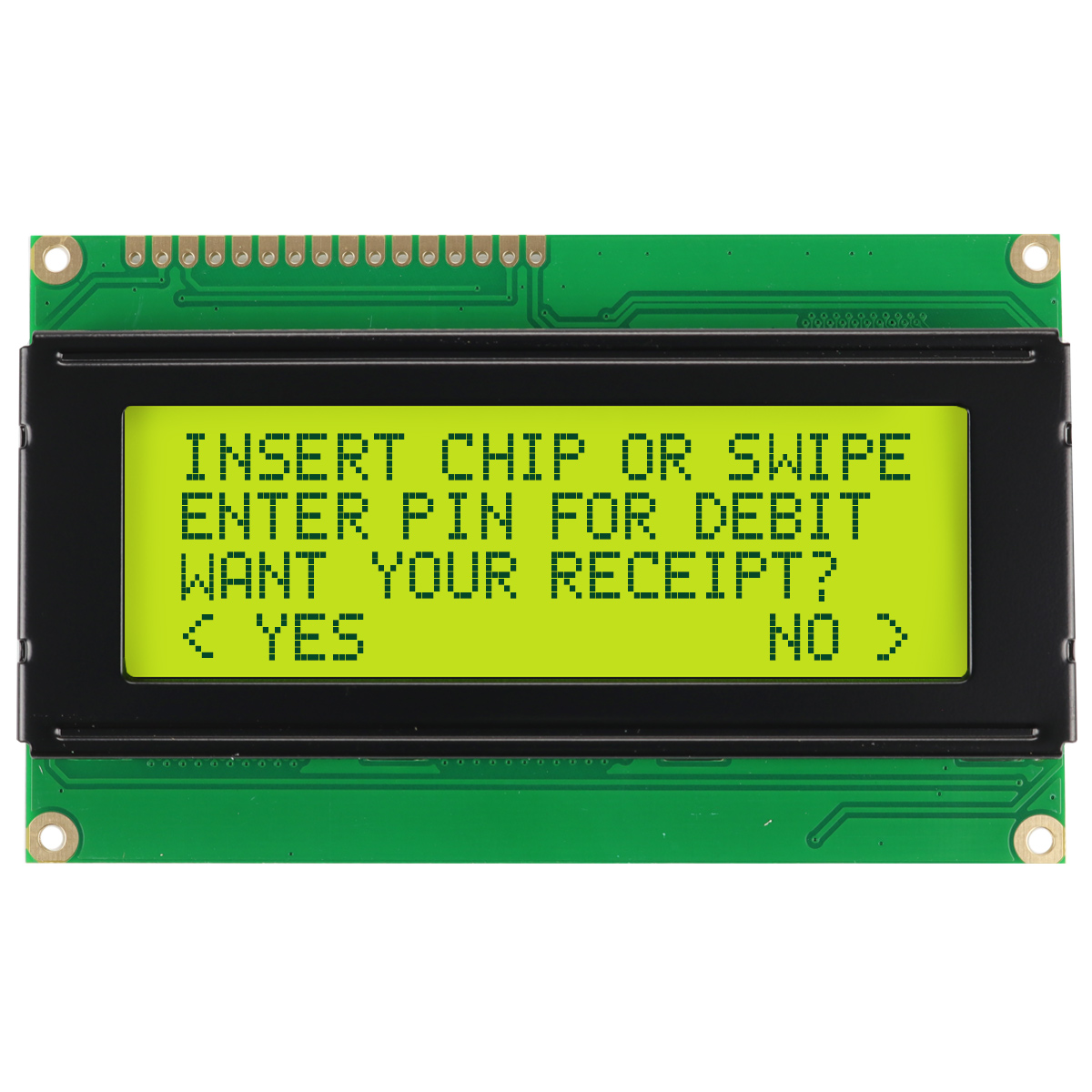 NEWHAVEN DISPLAY INTERNATIONAL NHD-0420DZ-FL-YBW Alphanumeric LCD Alphanumeric Display, Yellow-Green on Yellow/Green, 4