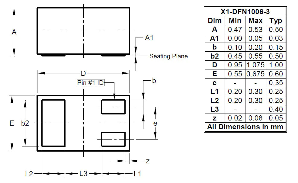 DiodesZetex DMP Type P-Channel MOSFET, 10.7 A, 12 V Enhancement, 3-Pin X1-DFN1006-3 DMP2900UFB-7B