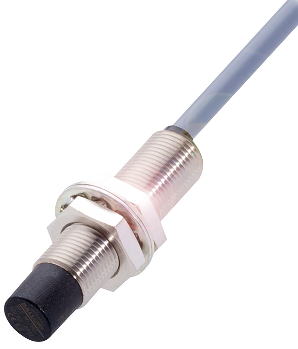 BALLUFF Inductive Threaded Barrel Proximity Sensor, M12, 8 mm Detection, NPN NO, 10 → 30 V dc