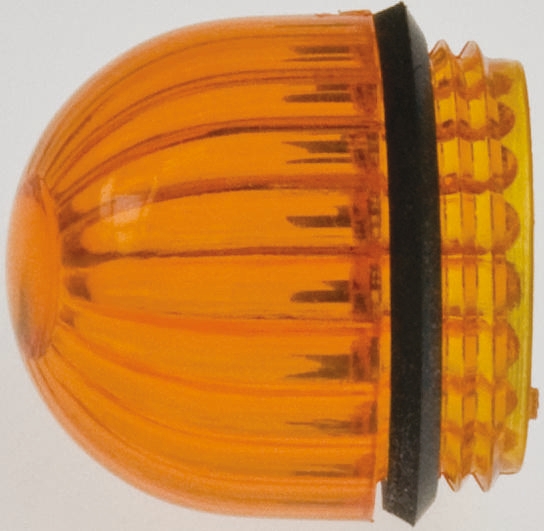 Panel Mount Indicator Lens Domed Style, Amber, 15.86mm diameter , 15.86mm Long