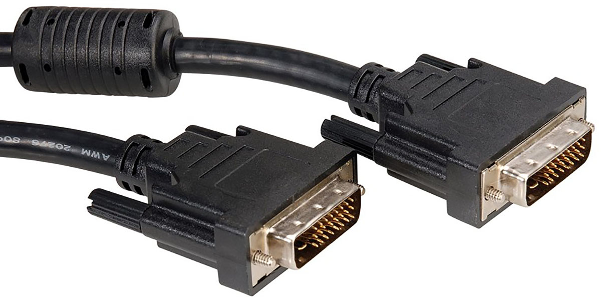 Roline, Male DVI-D Dual Link to Male DVI-D Dual Link Cable, 5mBlack sheath