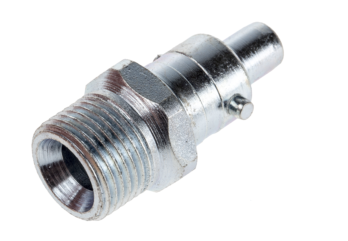 RS PRO Steel Male Pneumatic Quick Connect Coupling, G 3/8 Male Threaded