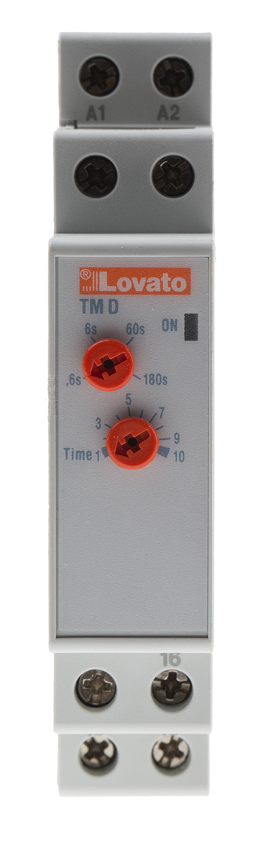 Lovato DIN Rail Mount Timer Relay, 24 → 240V ac/dc, 2-Contact, 0.06 → 180s, SPDT