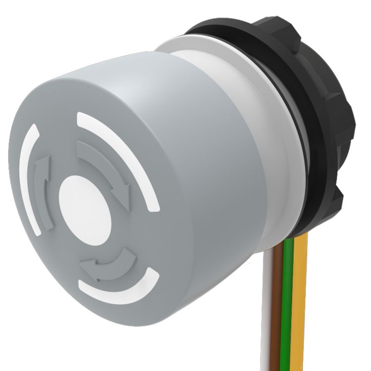 EAO Twist Release Emergency Stop Push Button, Panel Mount, 22.3mm Cutout, 1NC/1NO, IP65, IP66, IP67