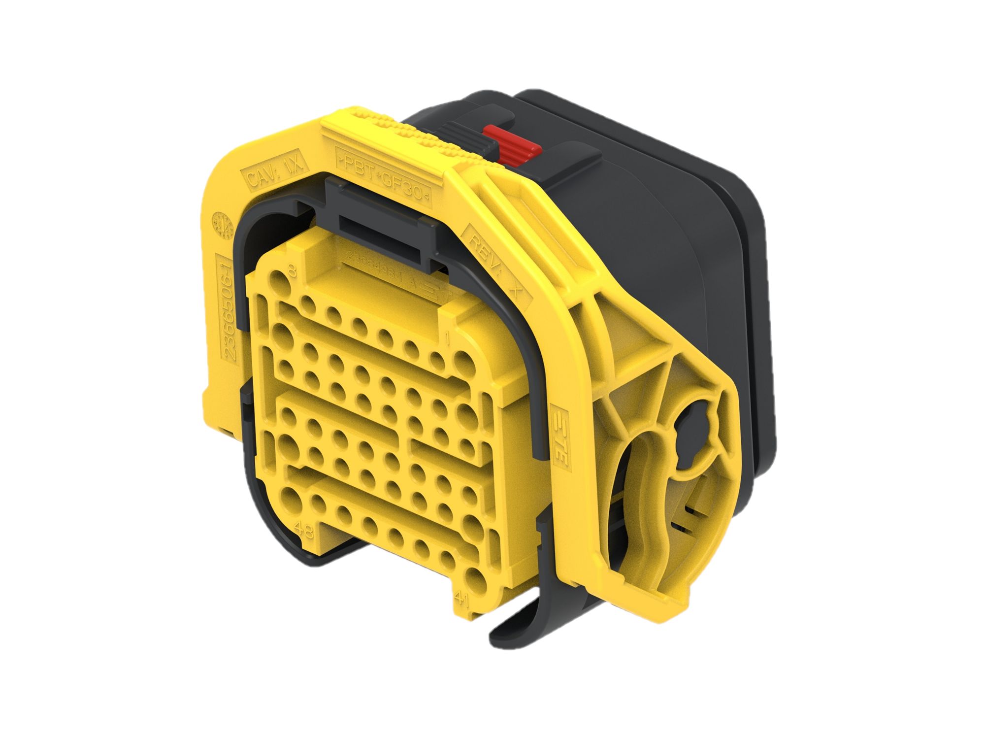 TE Connectivity, 2366494 Connector Housing Receptacle Black Cable Mount 48 Way, Cable Termination 2366494-1