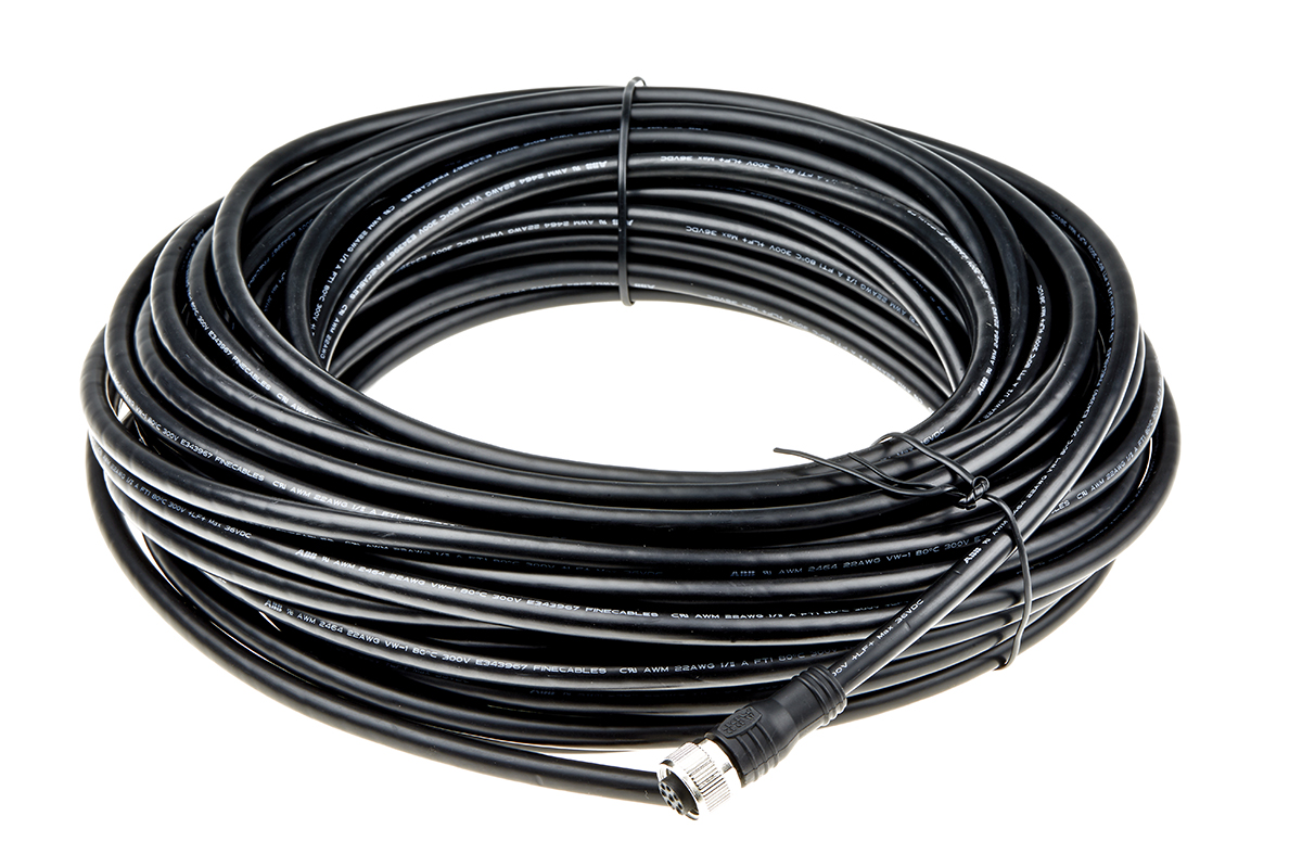 ABB Jokab 8 way Threaded to Female Sensor Actuator Cable, 2 m