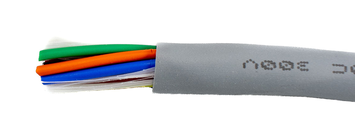Alpha Wire Ecogen Ecocable Mini Control Cable, 10 Cores, 0.24 mm² 24 AWG, Unscreened, 30 m, Grey Modified Polyphenylene