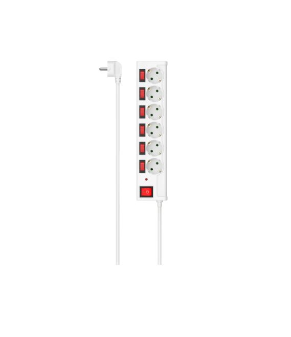 Hama 6 Gang Power Distribution Unit, 1.4m Cable, 16A, 250 V, Surge Protected
