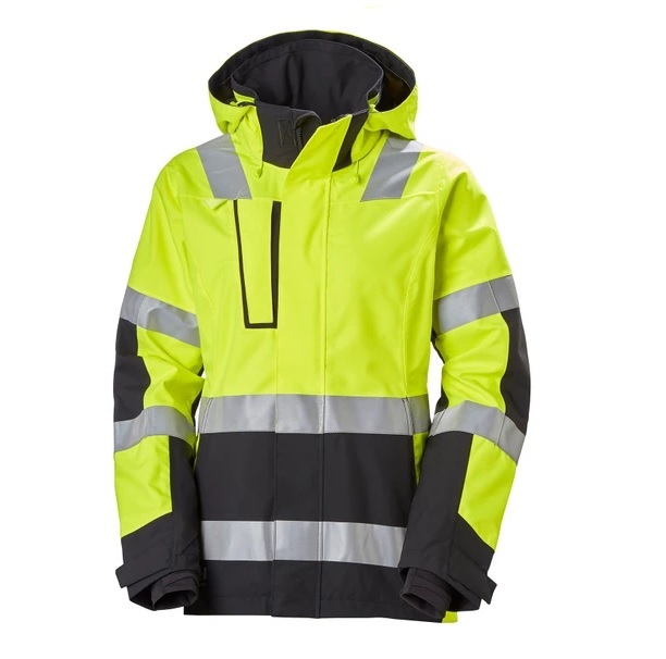Helly Hansen Black/Green/White/Yellow Unisex Hi Vis Winter Jacket, XL