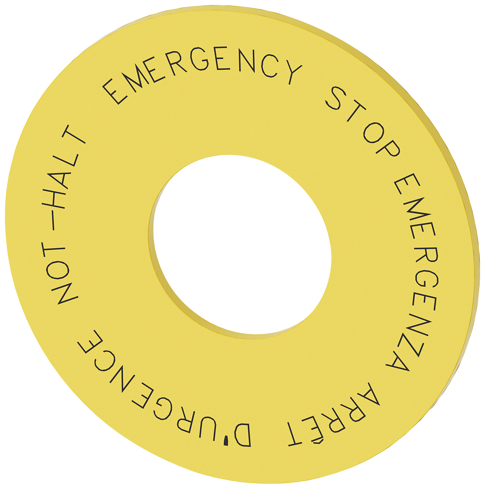 Siemens EMERGENCY STOP plate, Arrêt d'urgence - Emergency Stop - Emergenza - Not Halt