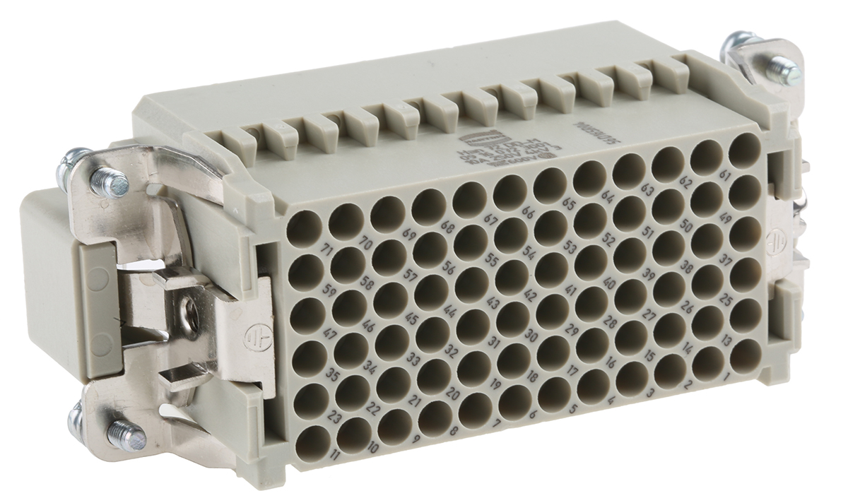 HARTING Heavy Duty Power Connector Insert, 10A, Male, Han DD Series, 72 Contacts