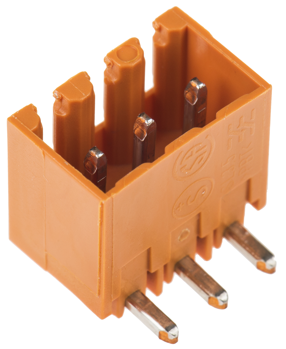 Weidmuller, 3.5mm Pitch, OMNIMATE SL, 3 Way, Right Angle, Pluggable Terminal Block, Header, Through Hole, Solder