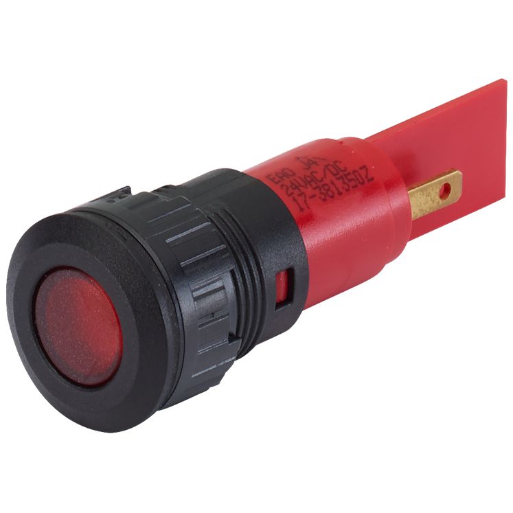 EAO 17-41 Series Red Panel Mount Indicator, 230, 16.2 Mounting Hole Size, Plug-In Termination, IP40, IP65