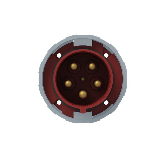 Amphenol Industrial, 2CMA1 IP67, IP69 Red Panel Mount 3P+N+E Industrial Power Plug, Rated At 125A, 415 V