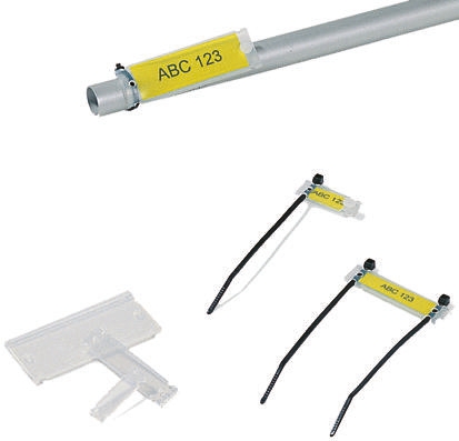 HellermannTyton Helafix Cable Tie Cable Markers, Transparent, 525-13523 HC12-52-PEUV-CL