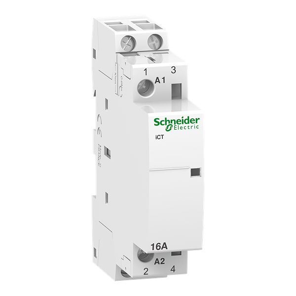 Schneider Electric Acti9 iCT Contactor, 220 V ac Coil, 2-Pole, 16 A, 1.3 W, 2NO, 250 V ac