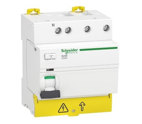 Schneider Electric Acti9 iIG40 RCCB, 40A, 3+N Pole, 30mA, Type AC, 380 → 415V ac
