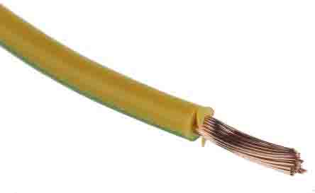 RS PRO Green/Yellow 2.5mm² Hook Up Wire, 14 AWG, 50/0.25 mm, 305m, PVC TI3 Insulation