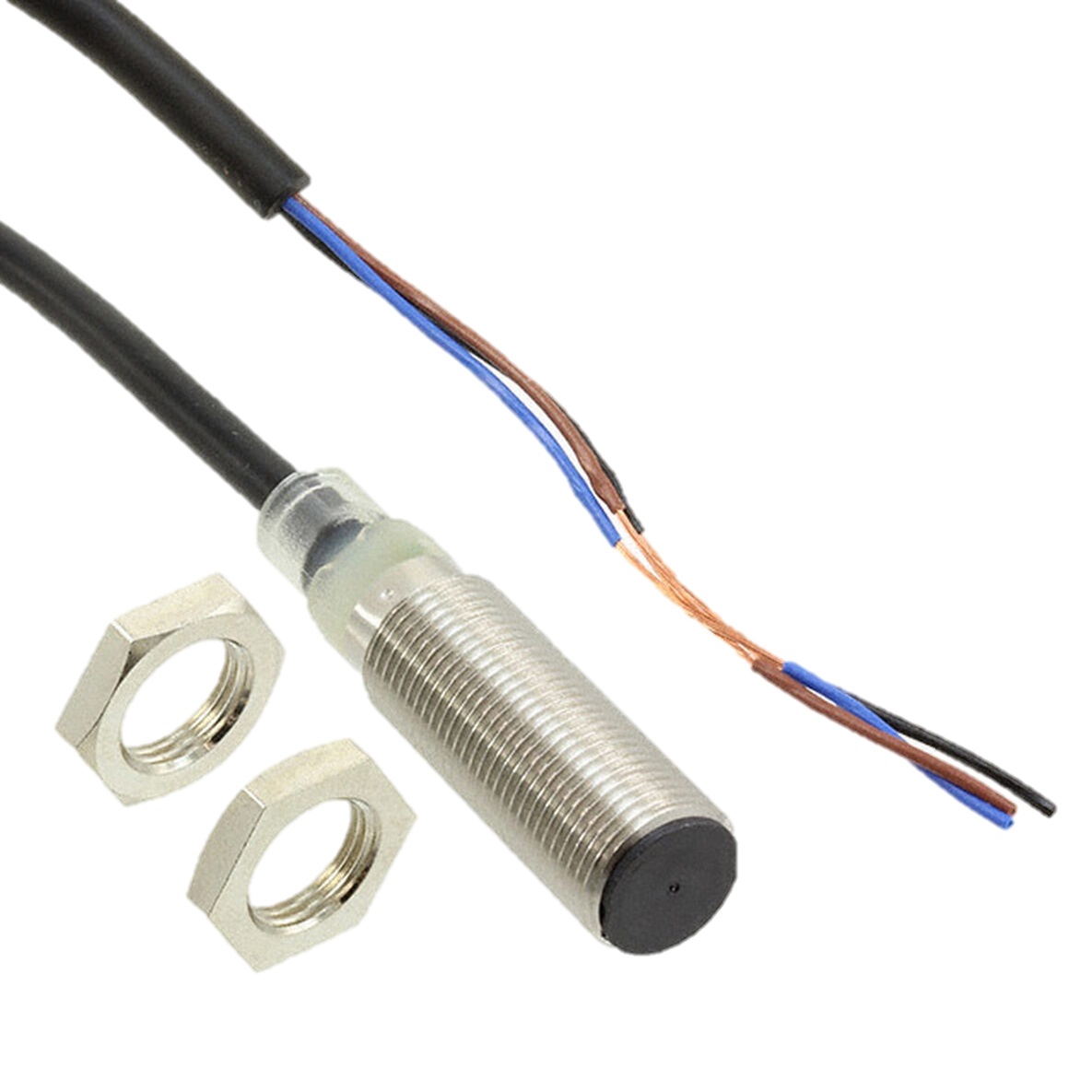 Omron Inductive Threaded Barrel Proximity Sensor, M12, 4 mm Detection, PNP NO, 12 → 24 V dc
