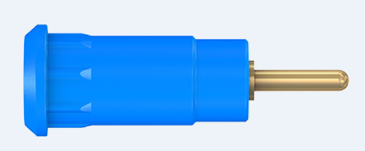 Staubli Blue Female Banana Socket, 2mm Connector, Press Fit Termination, 10A, 600V, Gold Plating