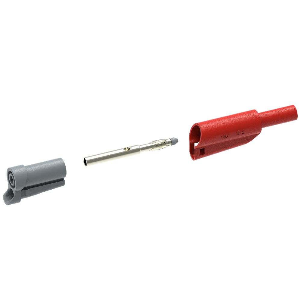 Electro PJP Red Male Banana Plug, 4 mm Connector, Solder Termination, 20A, 1kV, Nickel Plating