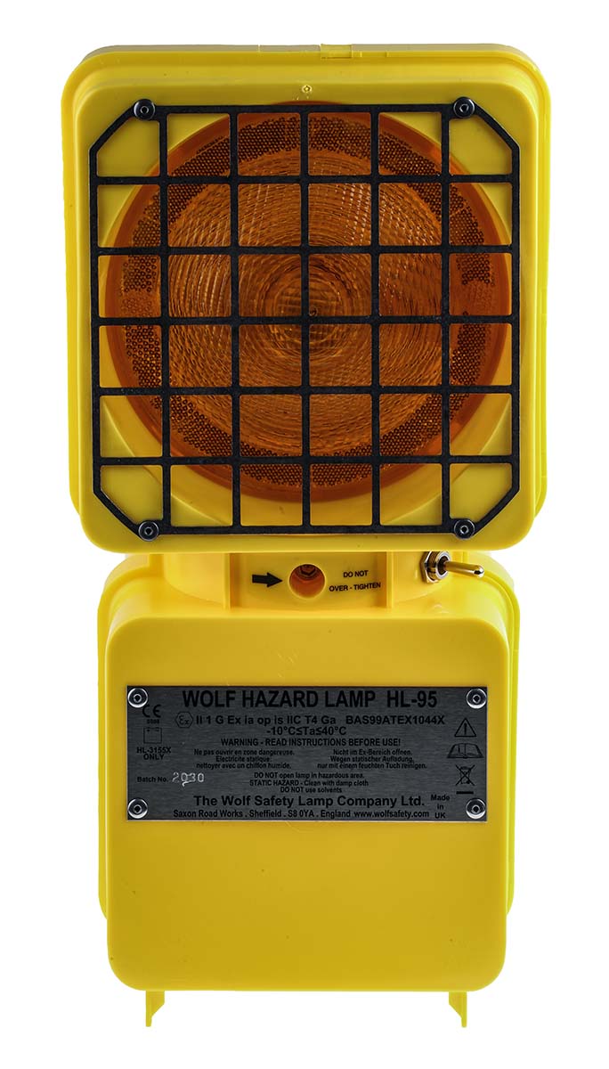 Wolf Safety HL95 Series Amber Steady Beacon, 5.6 V dc, Portable Mount, LED Bulb