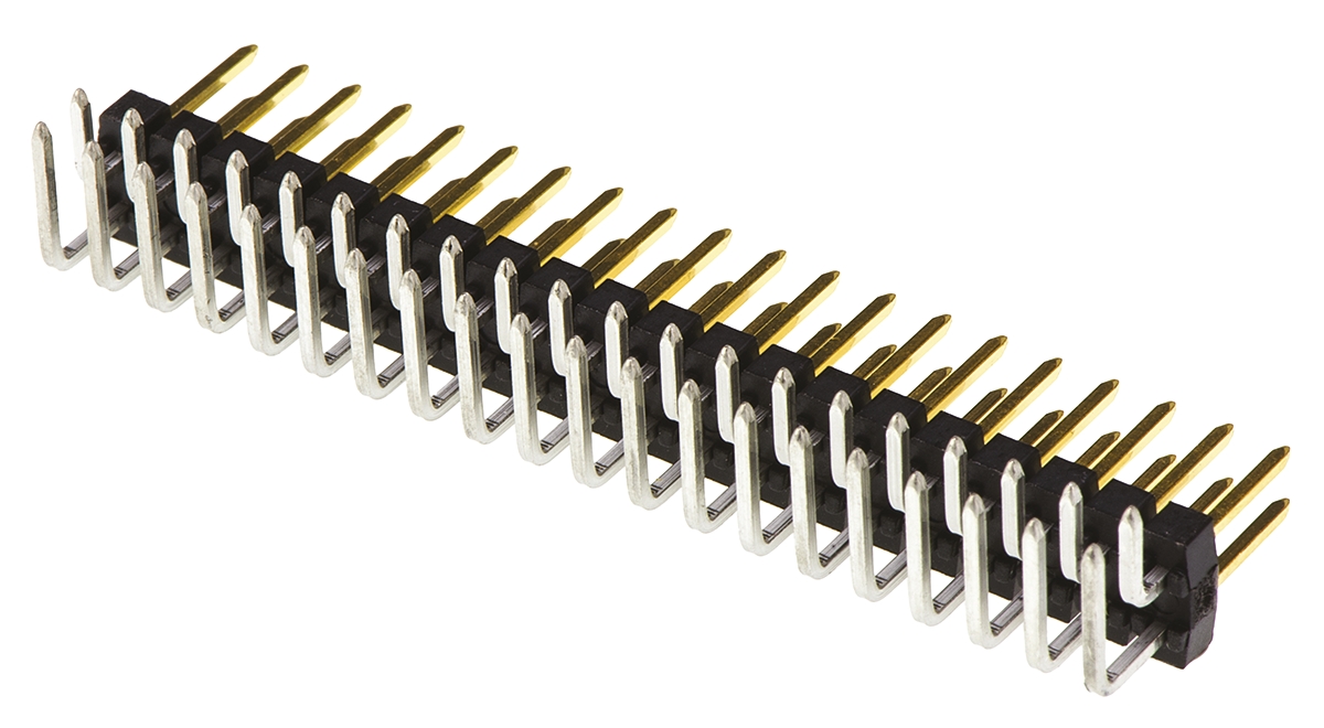 Molex C-Grid III Series Right Angle Through Hole Pin Header, 40 Contact(s), 2.54 mm Pitch, 2 Row, Unshrouded