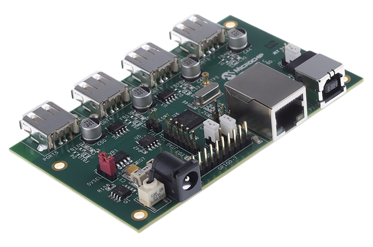 Microchip High-Speed USB 2.0 to 10/100 Ethernet Hub Customer Eval Board LAN9513/14 Evaluation Kit EVB9514