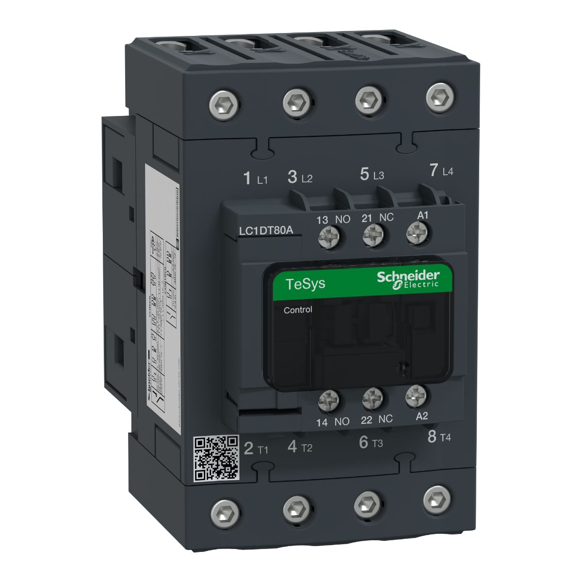 Schneider Electric TeSys D LC1D Contactor, 4-Pole, 80 A, 1 NO + 1 NC