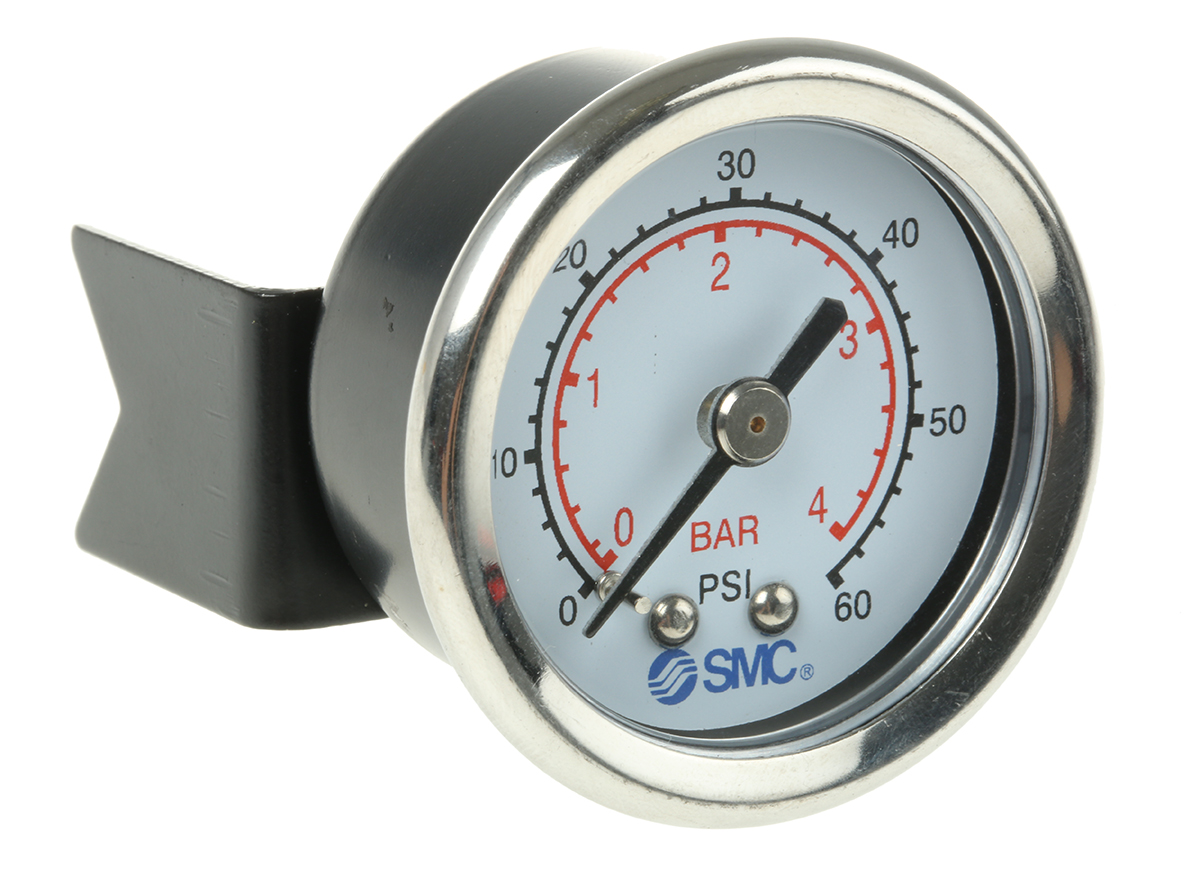 SMC One-Touch Fitting, Male or Female Inlet, R(Pt) Threaded Pressure Gauge 40 mm 10 bar