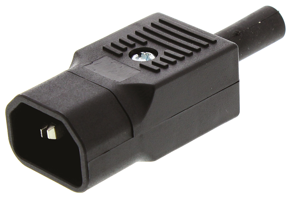Bulgin C14 Cable Mount IEC Connector Male, 10A, 250 V