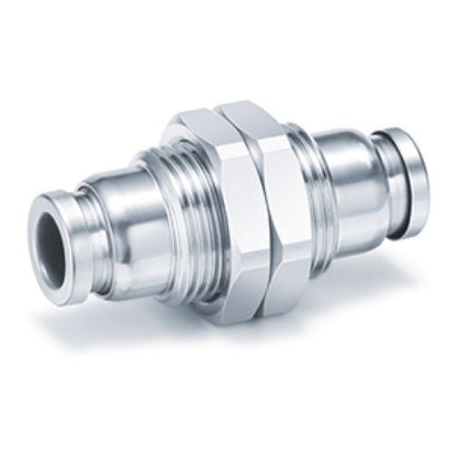 SMC KQB2 Series Bulkhead Union, Push In 4 mm to Push In 4 mm, Tube-to-Tube Connection Style, SERIE KQB2