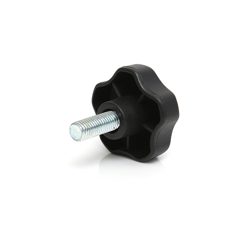 RS PRO Black Thermoplastic Multiple Lobes Clamping Knob, M10 x 25, Threaded Mount