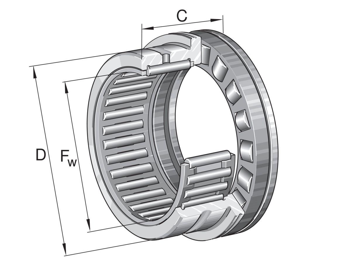 INA NKXR40-Z-XL Needle 40 mm ID Roller Bearing, 52 mm OD