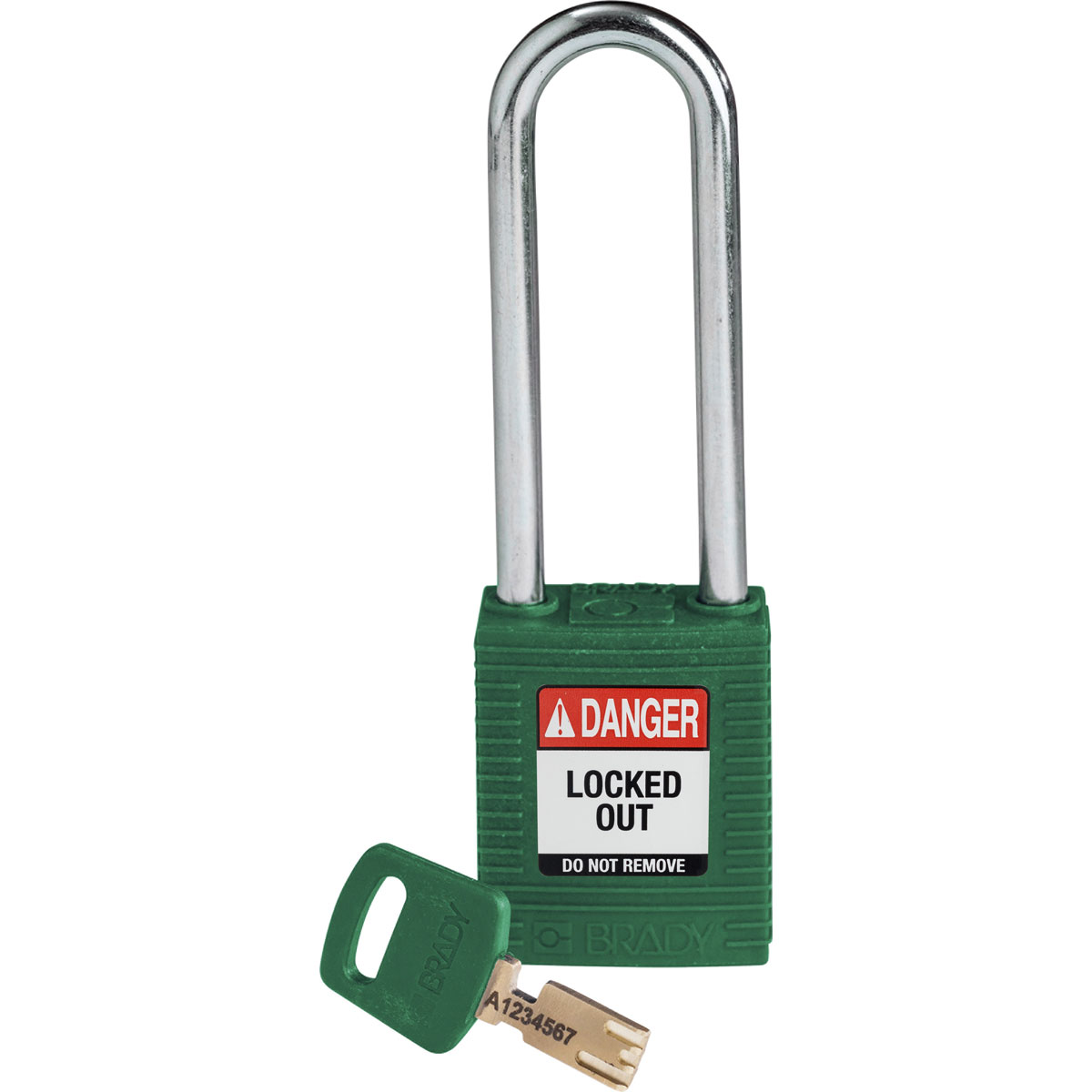 Brady LOTO-101 Key Weatherproof Nylon, Steel Padlock, 6.35mm Shackle, 38.00mm Body